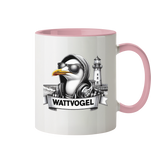 Tasse mit Möwe Wattvogel mit Sonnenbrille und Kaputze -