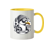 Coole Möwe mit Mütze und Sonnenbrille - Tasse zweifarbig