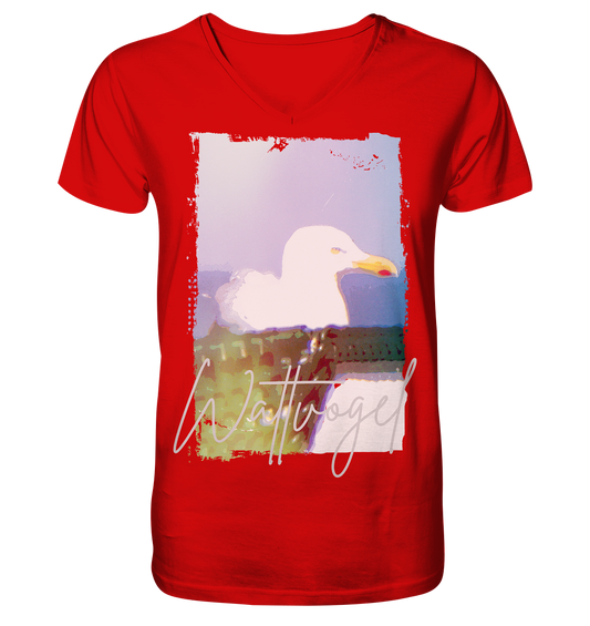 Wattvogel® Nordsee Möwe – Strandkorb Moment  - V-Neck Shirt