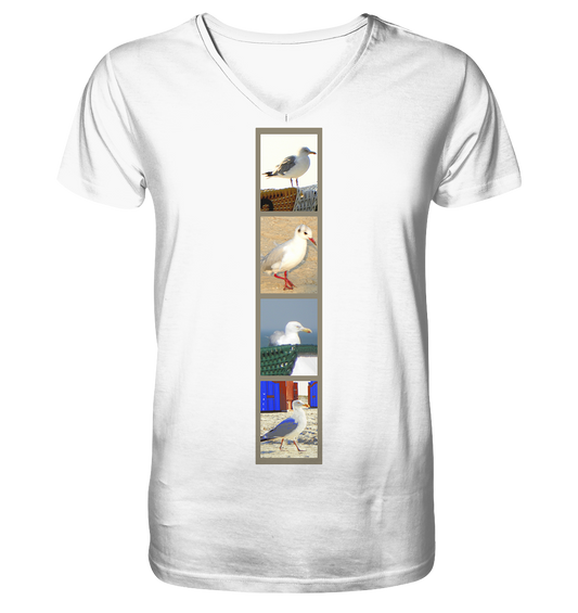 Wattvogel Nordsee Möwen Fotos  - V-Neck Shirt
