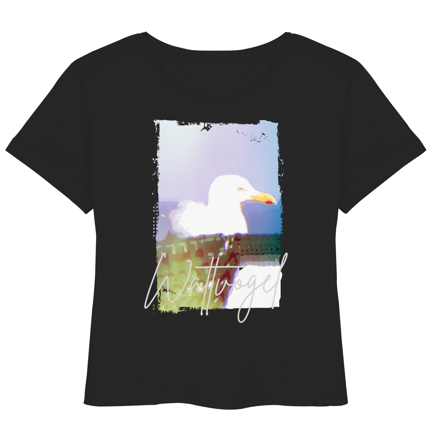 Wattvogel® Nordsee Möwe – Strandkorb Moment  - Womens Organic Lightweight T-Shirt