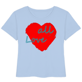 Damen T-Shirt "Love all" mit Herz rot - Womens Organic Lightweight T-Shirt