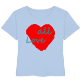 Damen T-Shirt "Love all" mit Herz rot - Womens Organic Lightweight T-Shirt