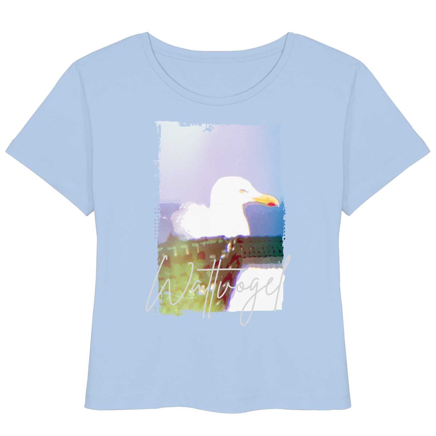Wattvogel® Nordsee Möwe – Strandkorb Moment  - Womens Organic Lightweight T-Shirt