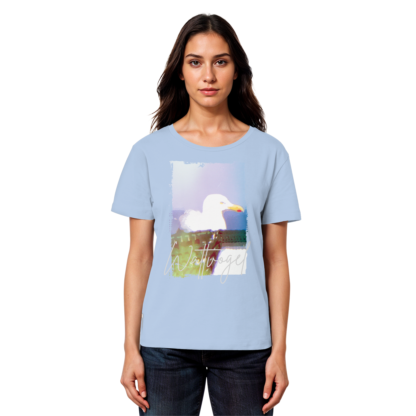 Wattvogel® Nordsee Möwe – Strandkorb Moment  - Womens Organic Lightweight T-Shirt