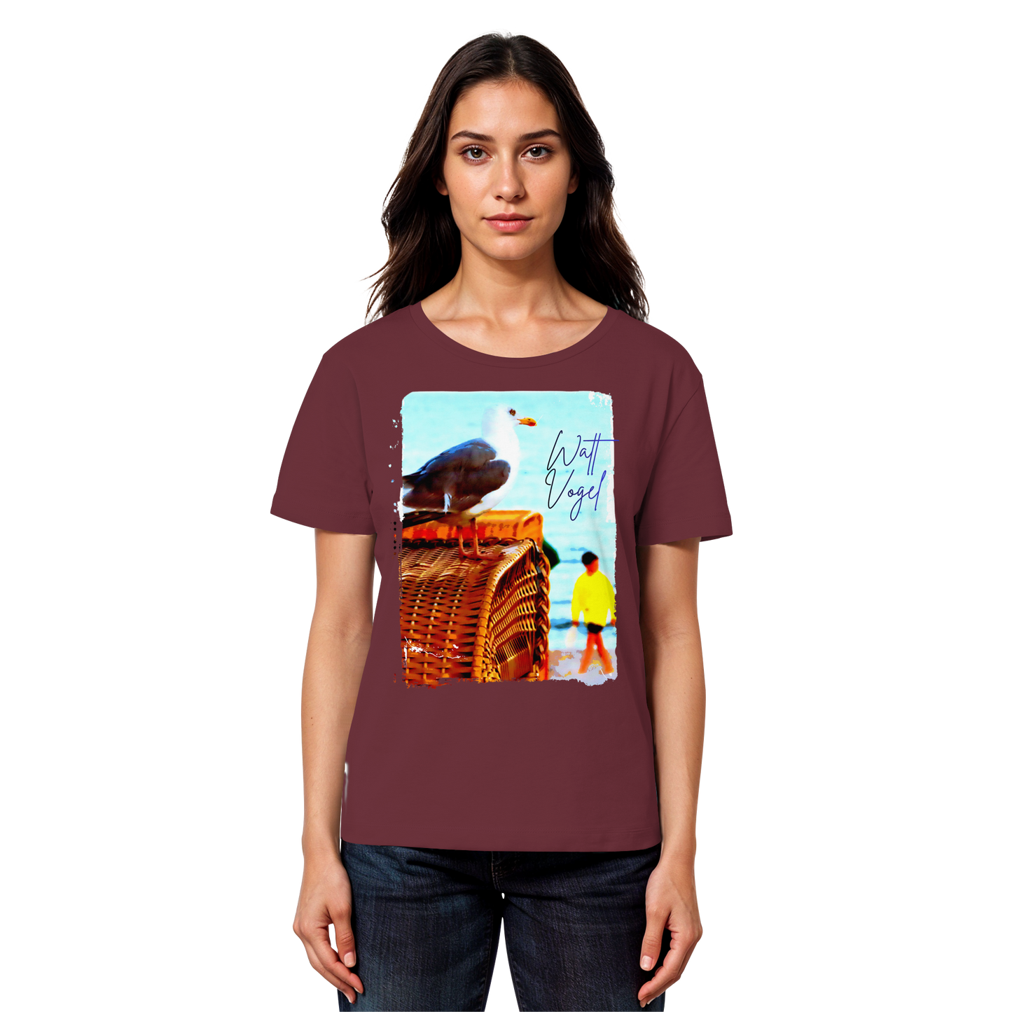 Wattvogel Foto Design am Strand - Womens Organic Lightweight T-Shirt