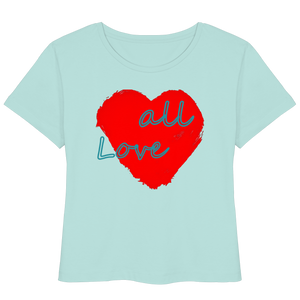 Damen T-Shirt "Love all" mit Herz rot - Womens Organic Lightweight T-Shirt