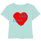 Damen T-Shirt "Love all" mit Herz rot - Womens Organic Lightweight T-Shirt