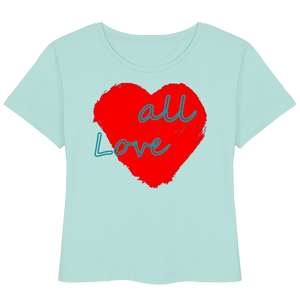 Damen T-Shirt "Love all" mit Herz rot - Womens Organic Lightweight T-Shirt