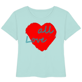 Damen T-Shirt "Love all" mit Herz rot - Womens Organic Lightweight T-Shirt