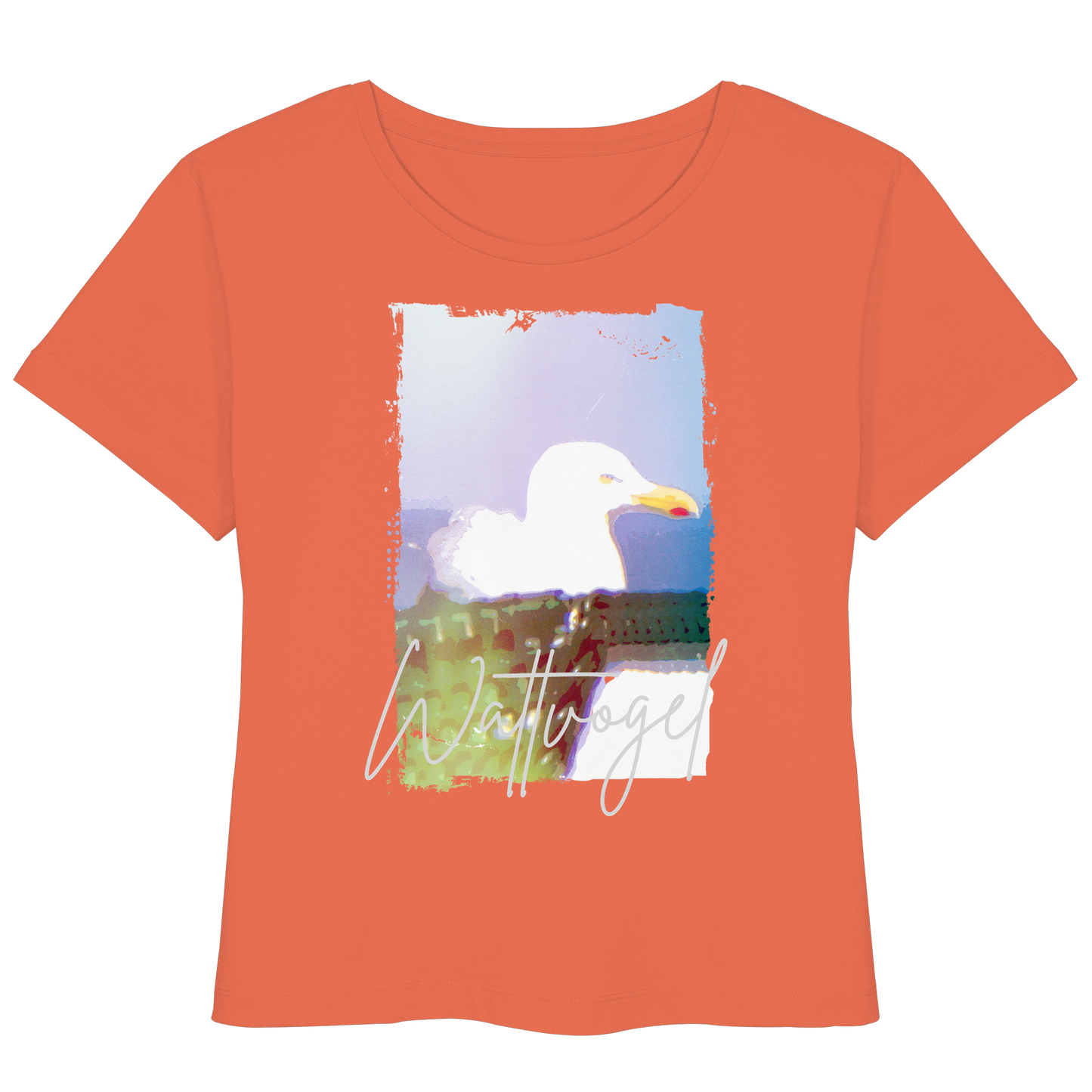 Wattvogel® Nordsee Möwe – Strandkorb Moment  - Womens Organic Lightweight T-Shirt