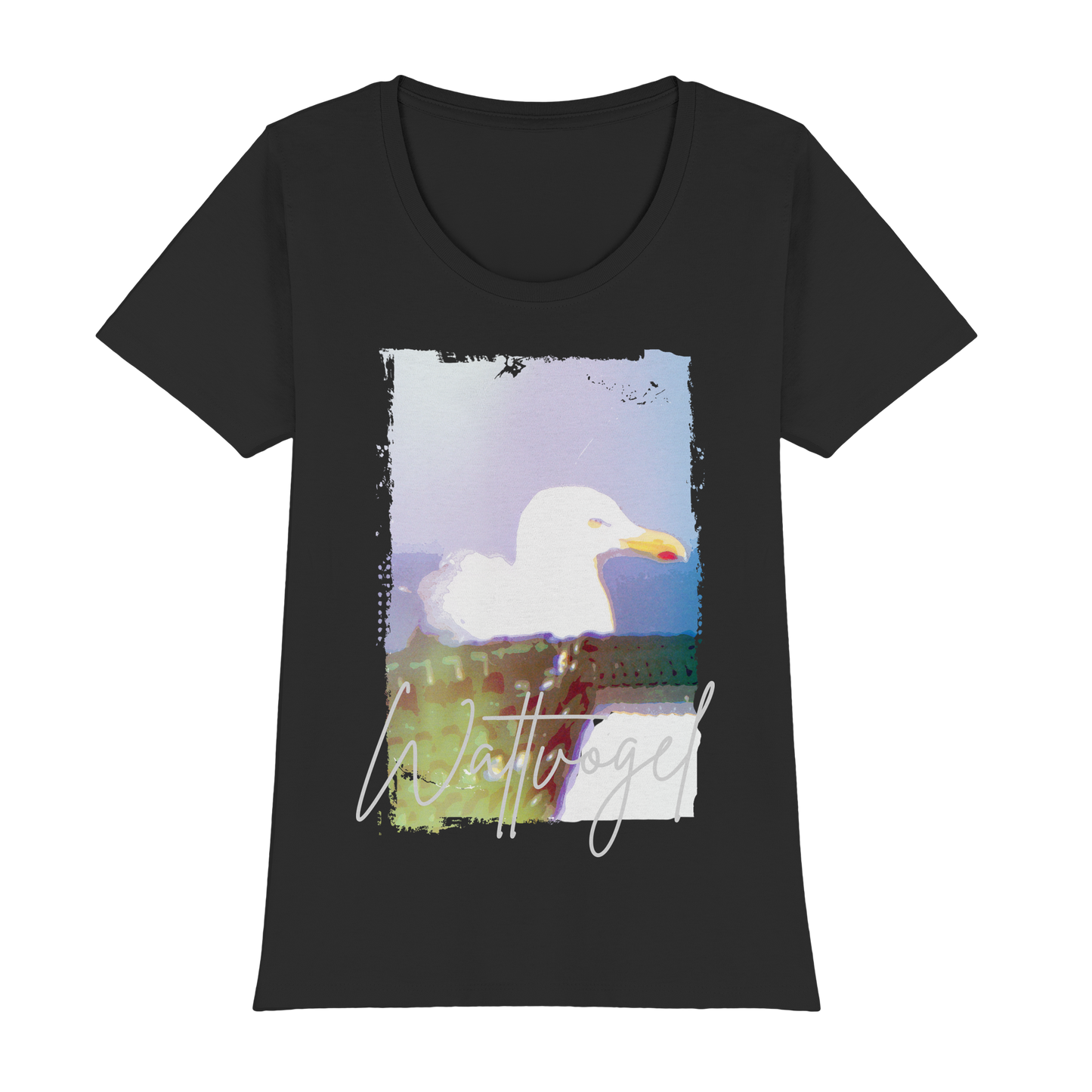 Wattvogel® Nordsee Möwe – Strandkorb Moment  - Womens Premium Classic T-Shirt