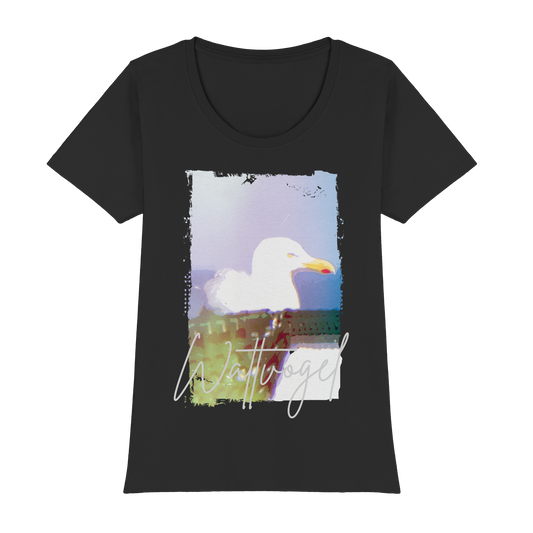 Wattvogel® Nordsee Möwe – Strandkorb Moment  - Womens Premium Classic T-Shirt