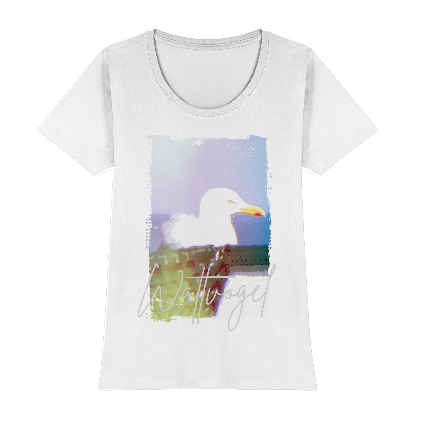 Wattvogel® Nordsee Möwe – Strandkorb Moment  - Womens Premium Classic T-Shirt