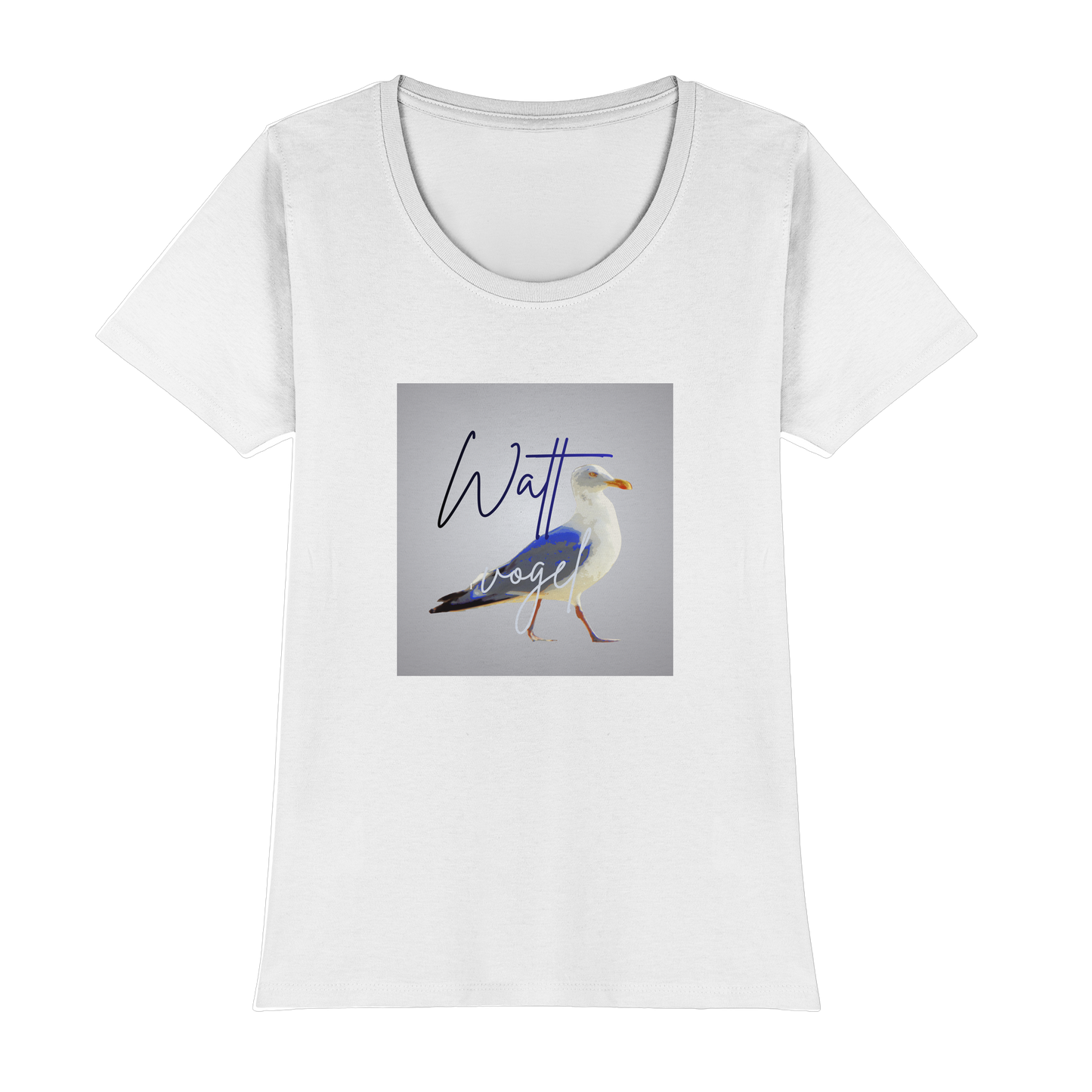 Wattvogel Motiv mit Nordsee Möwe  - Womens Premium Classic T-Shirt